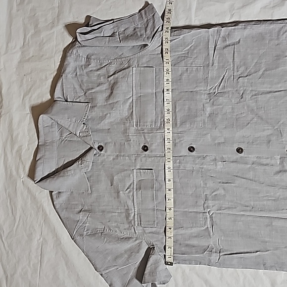 Unbranded Men's X-Large Gray Linen Blend Button Front Shirt with Pockets NWOT - Picture 9 of 13